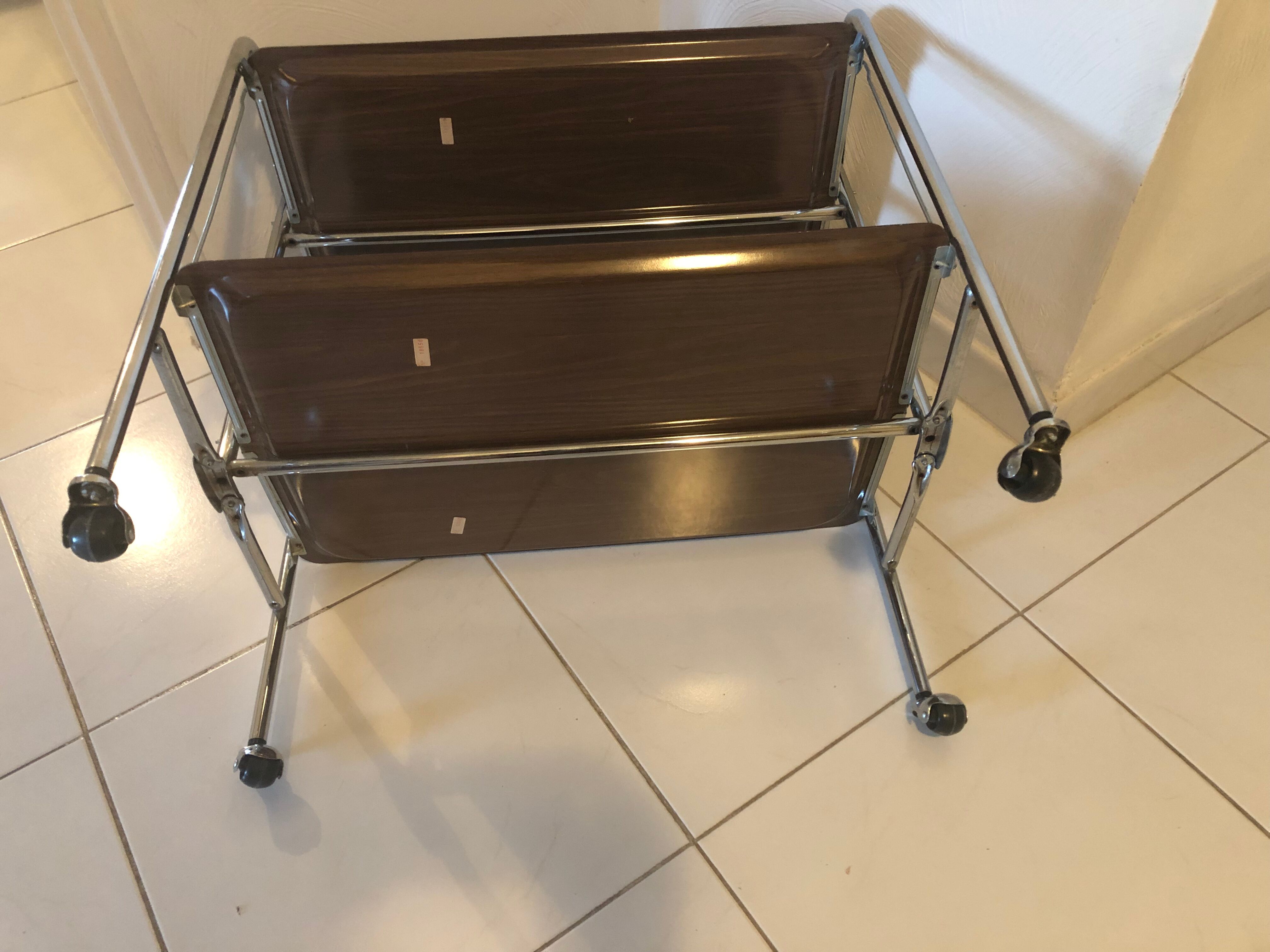 Desserte roulante pliante vintage