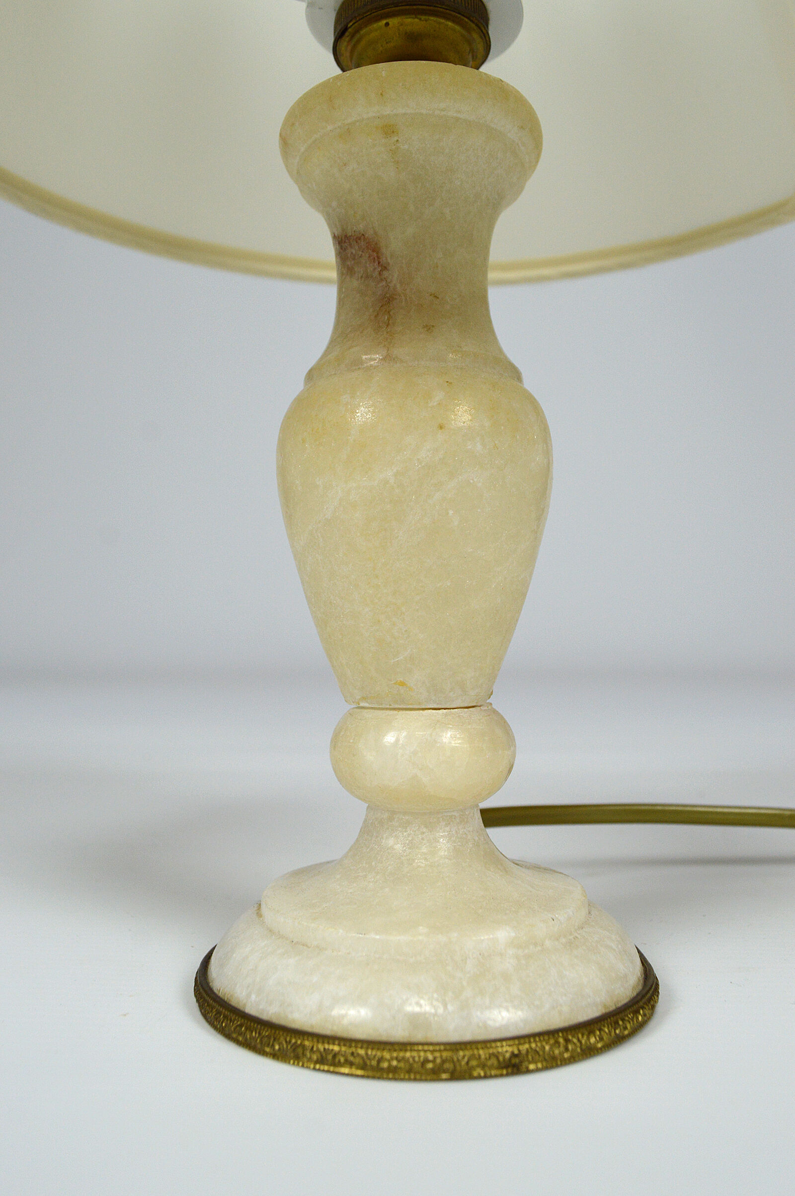 Lampe italienne en marbre blanc, vers 1920