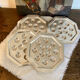 Vintage silver plated snail dishes, engraved silver serving trays.