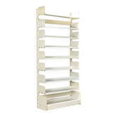 Vintage white lacquered metal bookshelf, Italian design, 1970s.