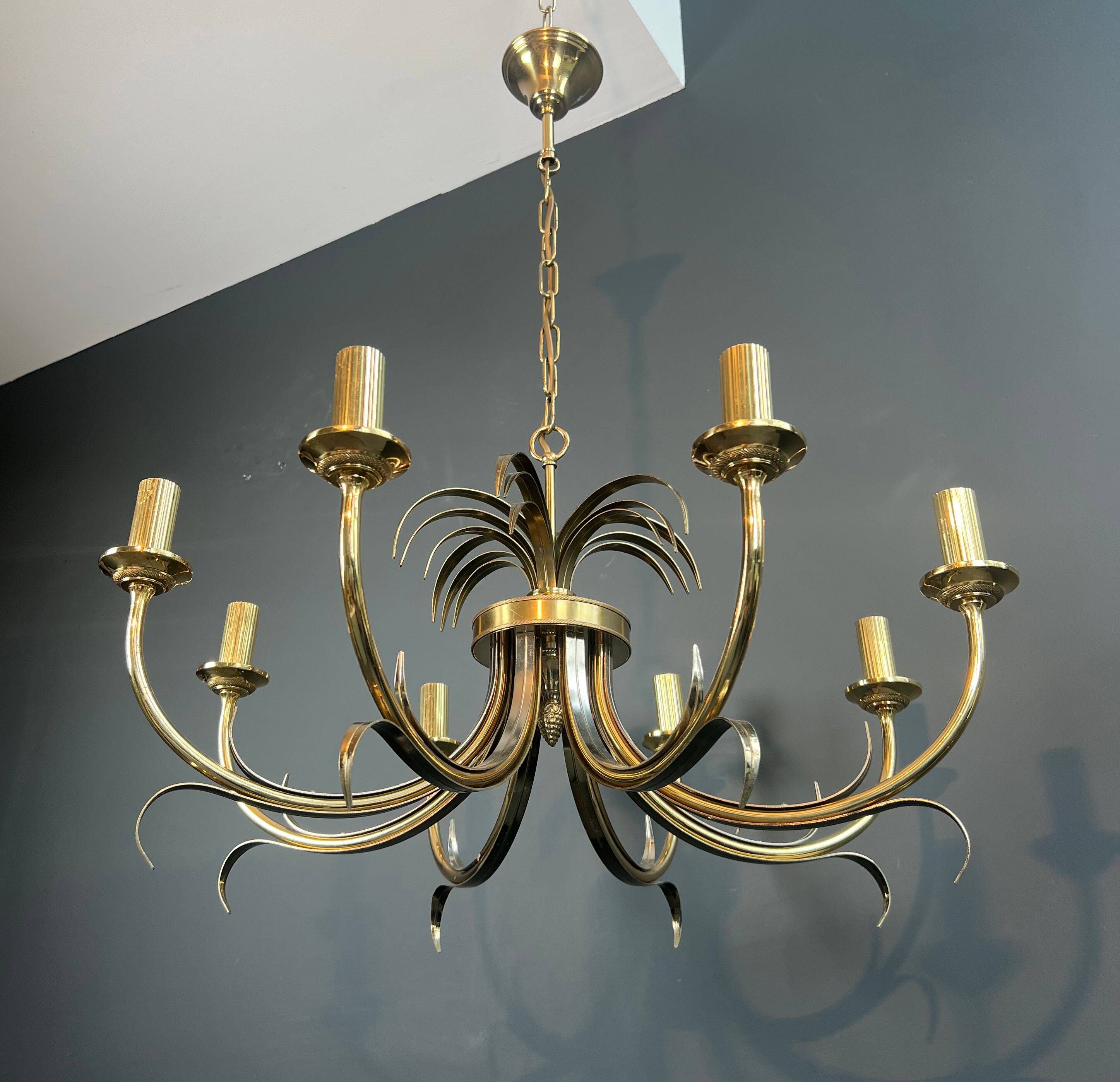 Brushed metal and gold metal pineapple chandelier