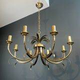 Lustre ananas en métal brossé et métal doré