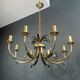 Brushed metal and gold metal pineapple chandelier