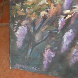 Tableau toile acrylique les Glycines