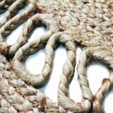 Tapis rond en jute 160 cm motif ajouré