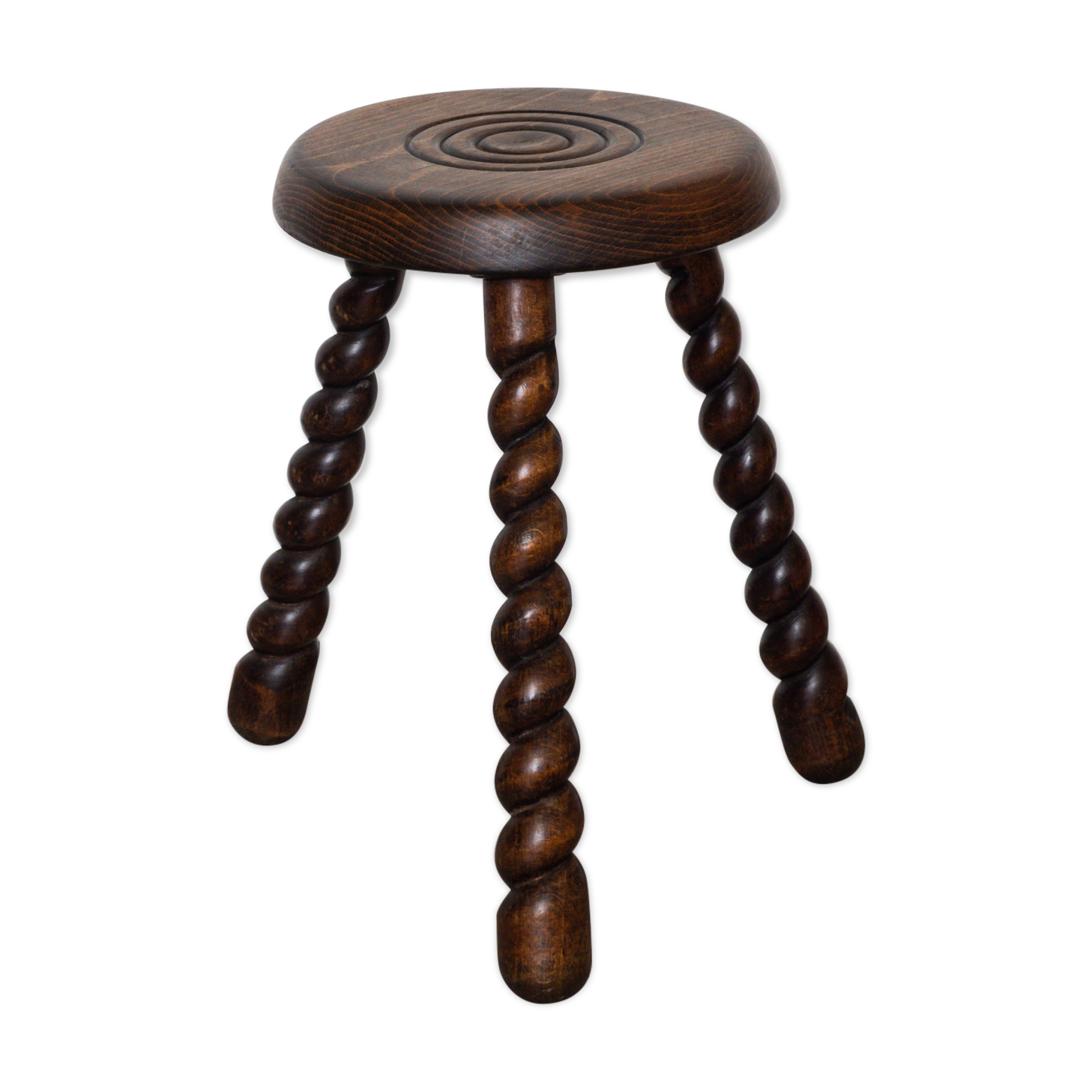 Twisted solid wood stool