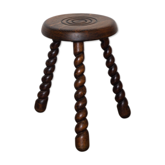 Twisted solid wood stool
