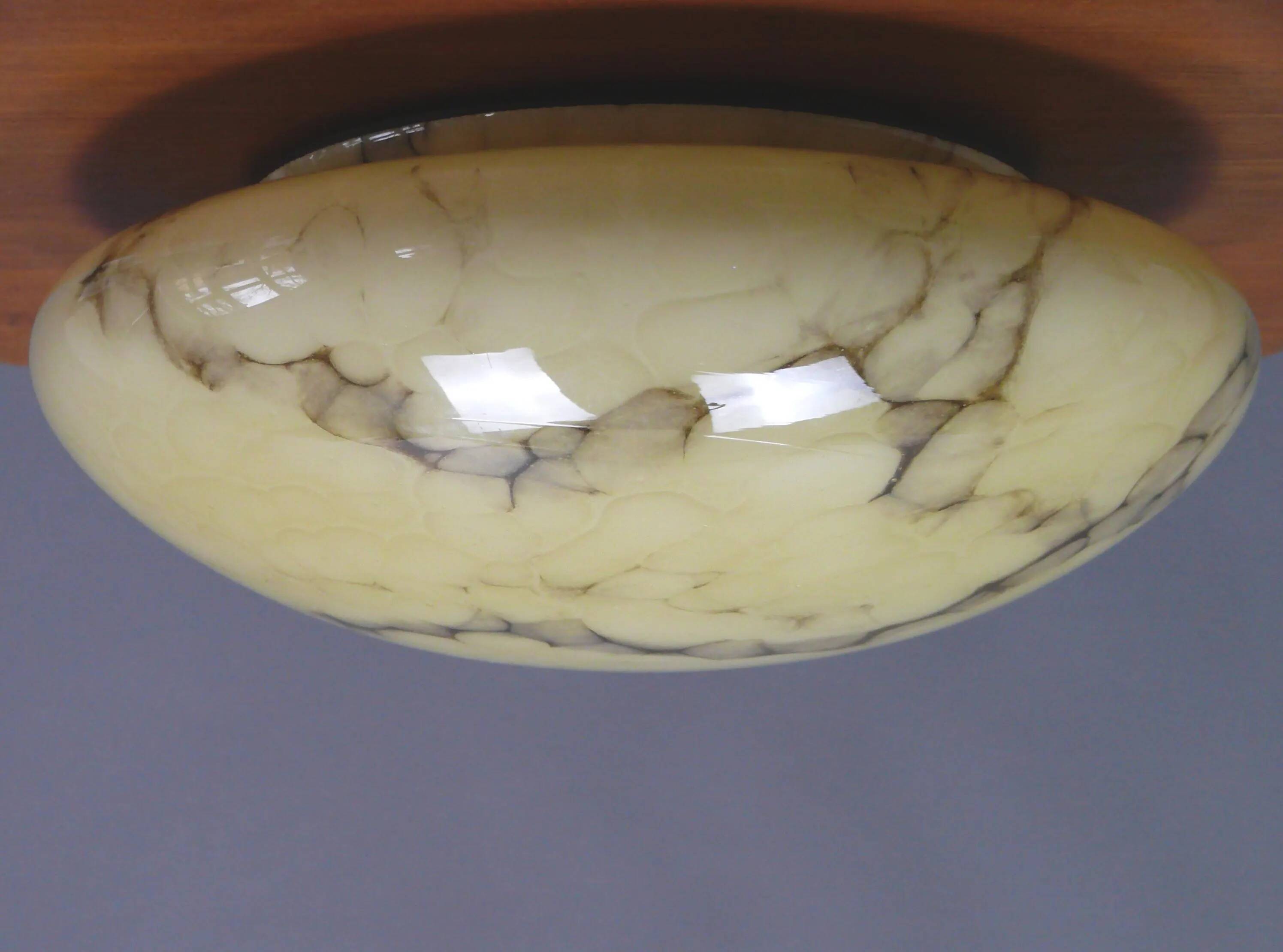 Art Deco wall or ceiling light, marbled look, 1920s-1930s
