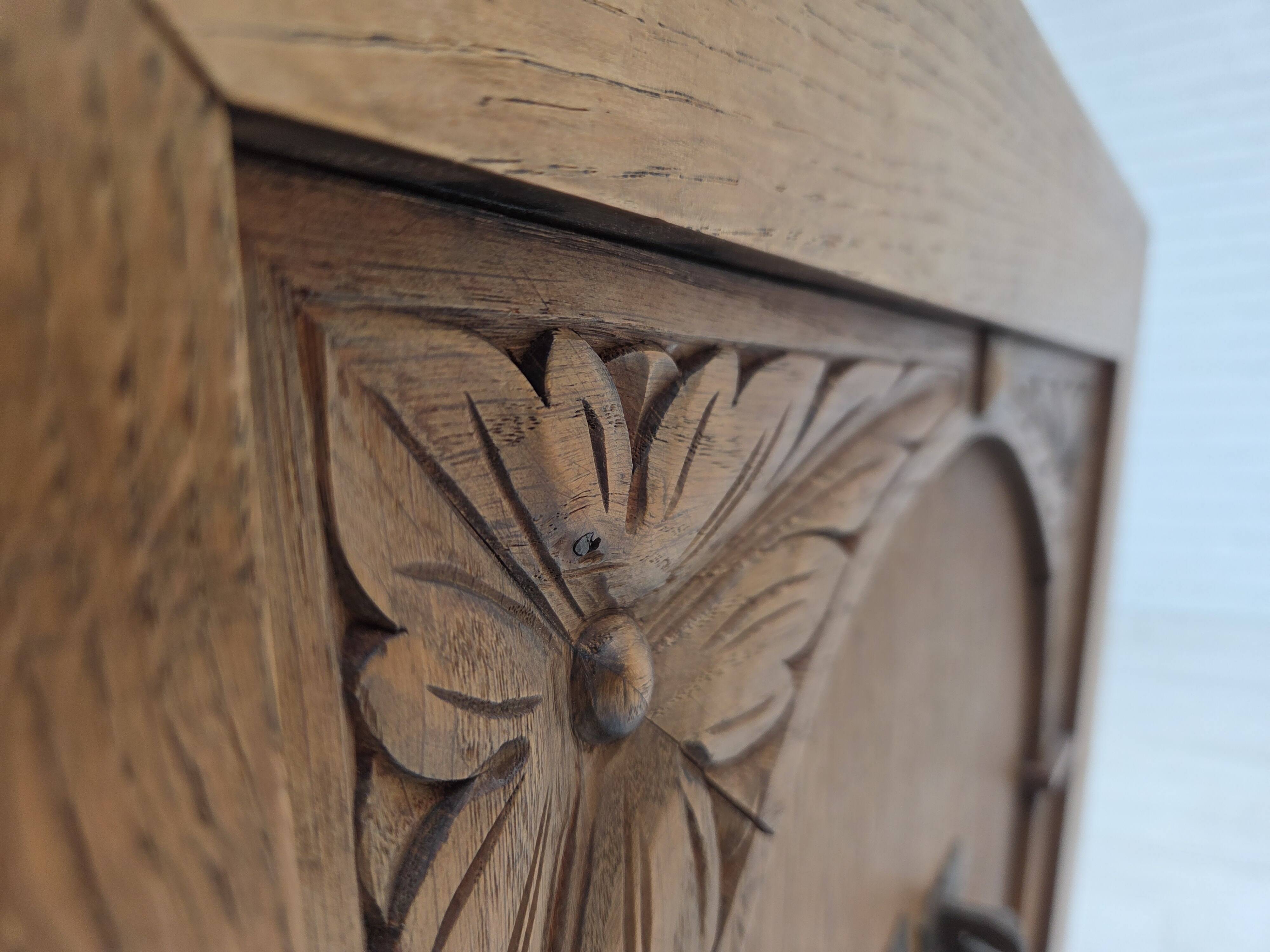 1960s, Danish 2-seater sofa, original condition, furniture wool, oak wood.