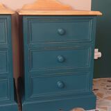 Pair of bedside tables revisited in blue