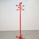 Vintage Red Stained Beech Coat Rack with Balls, 1970s