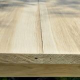 Farmhouse table in natural raw solid oak