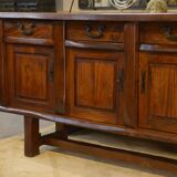 Brutalist sideboard in elm by Aranjou 1950s