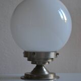 Art Deco table lamp with white opaline glass globe