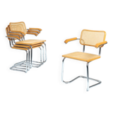 4 fauteuils de salle à manger vintage italiennes Cesca B64 Bauhaus
