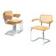 4 fauteuils de salle à manger vintage italiennes Cesca B64 Bauhaus