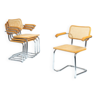 4 fauteuils de salle à manger vintage italiennes Cesca B64 Bauhaus