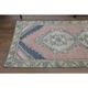 Vintage Turkish Hand-Knotted Wool Cotton Pink Runner Rug 84x281