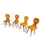 4 x chaises folk / Tyroler / en pin / 1970