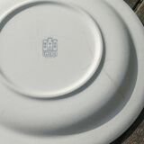 Set of 4 flat plates of the earthenware factory of Gien bamboo decoration - Vintage