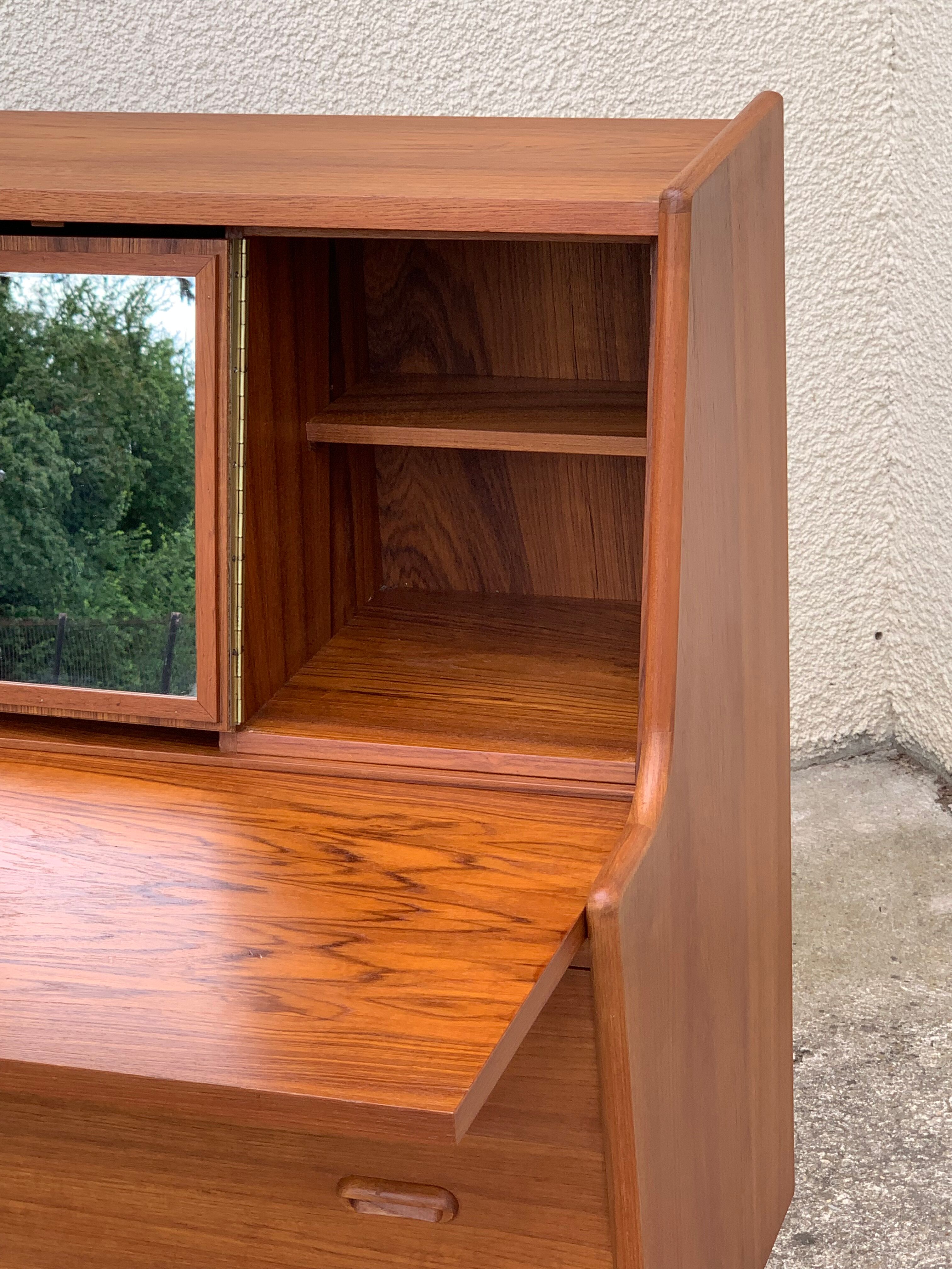 Secretary chest of drawers Teak by Arne Wahl Iversen for Falster Modelfabrik 1960