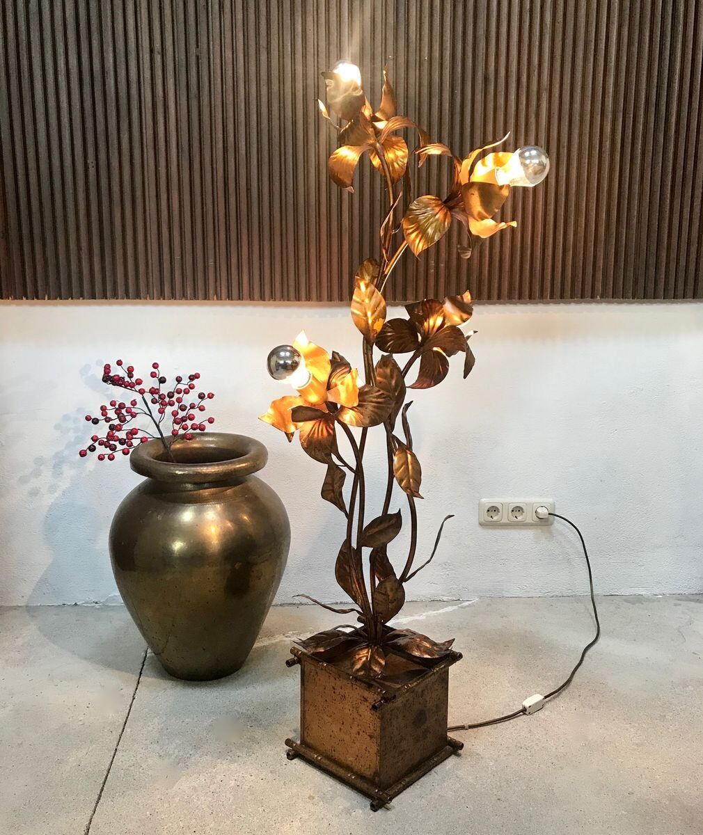 Gilded metal Florentine table or floor lamp by Hans Kögl, 1960s