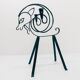 Scandinavian vintage fawn iron candlestick Ystad Metall 1960
