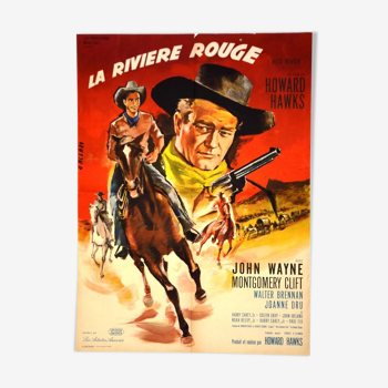 Affiche originale cinéma "La Rivière Rouge " 1949 John Wayne, Montgomery Clift...