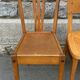 Set of 5 mismatched vintage blond wood bistro chairs