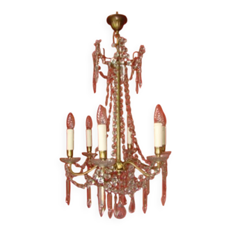 six-armed crystal chandelier from the "Napoleon III" period