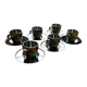 Set of 6 "Space Age" mirror polished stainless steel espresso cups - Sola Swi