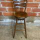 Antique vintage turned wood high bar stool