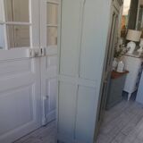 Vintage Parisian wardrobe, glass sublimated in verdigris