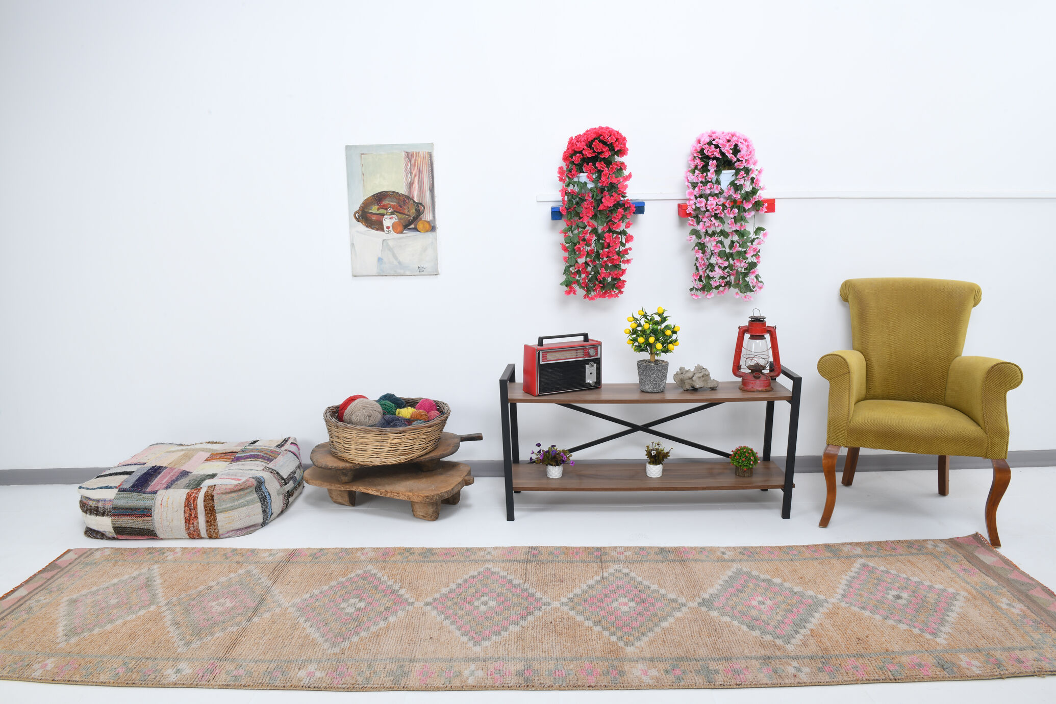 3x12 vintage oriental runner rug, 86x351cm