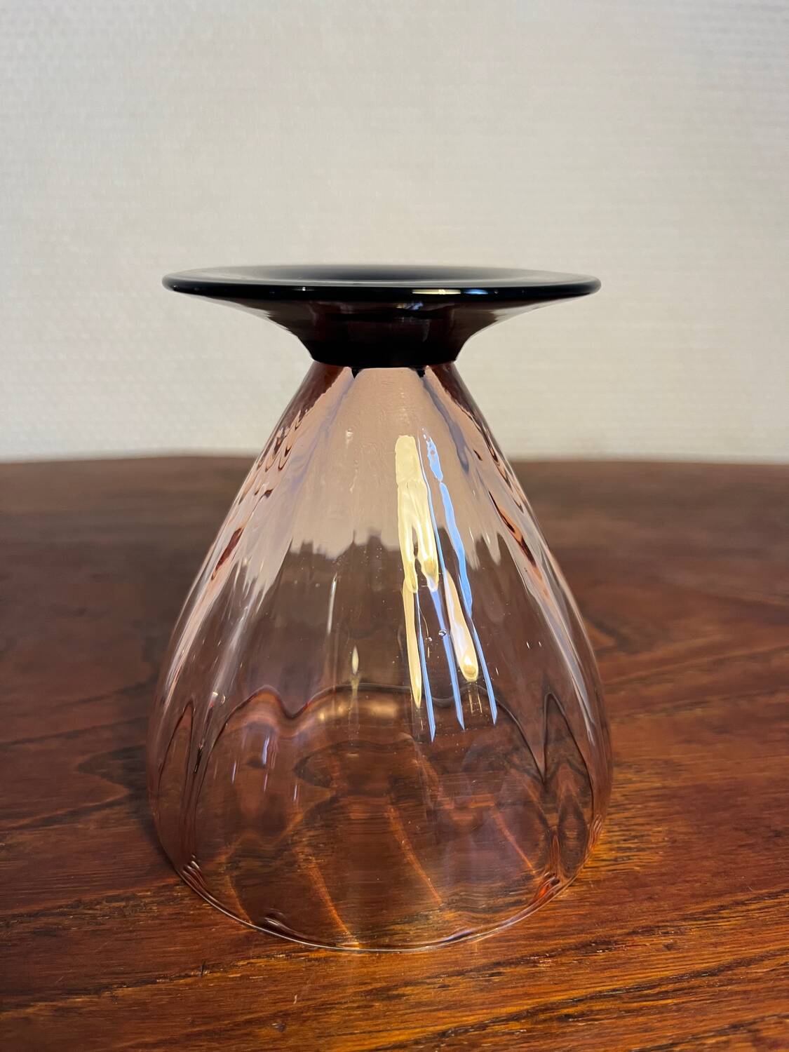 Art Deco sorbet ice cream cup in bubbled glass from the 60s