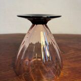 Art Deco sorbet ice cream cup in bubbled glass from the 60s