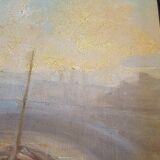 Oil on Canvas 19th Yvonac Annurey R "Barge"