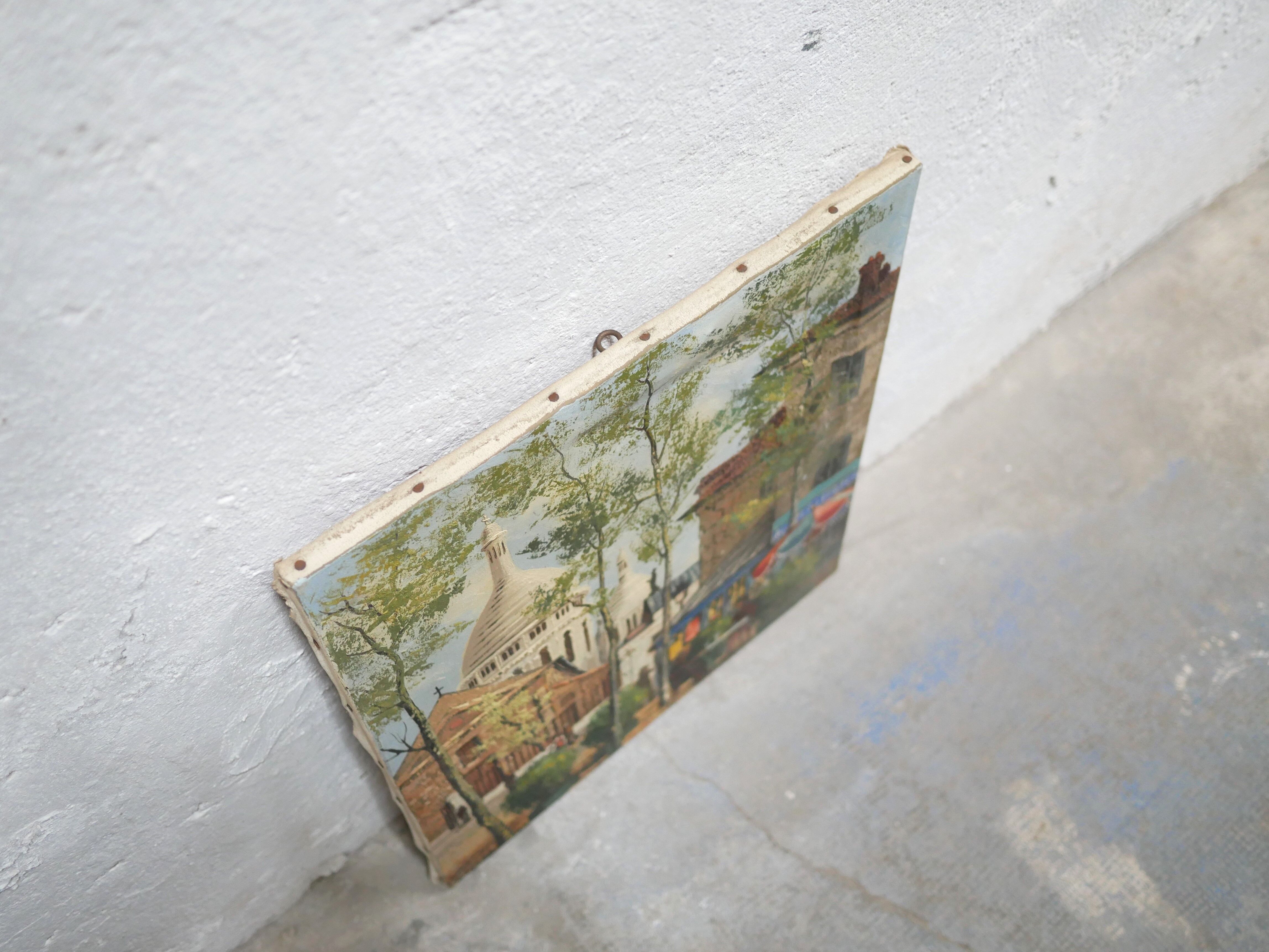 Old painting painting on canvas Montmartre, Paris