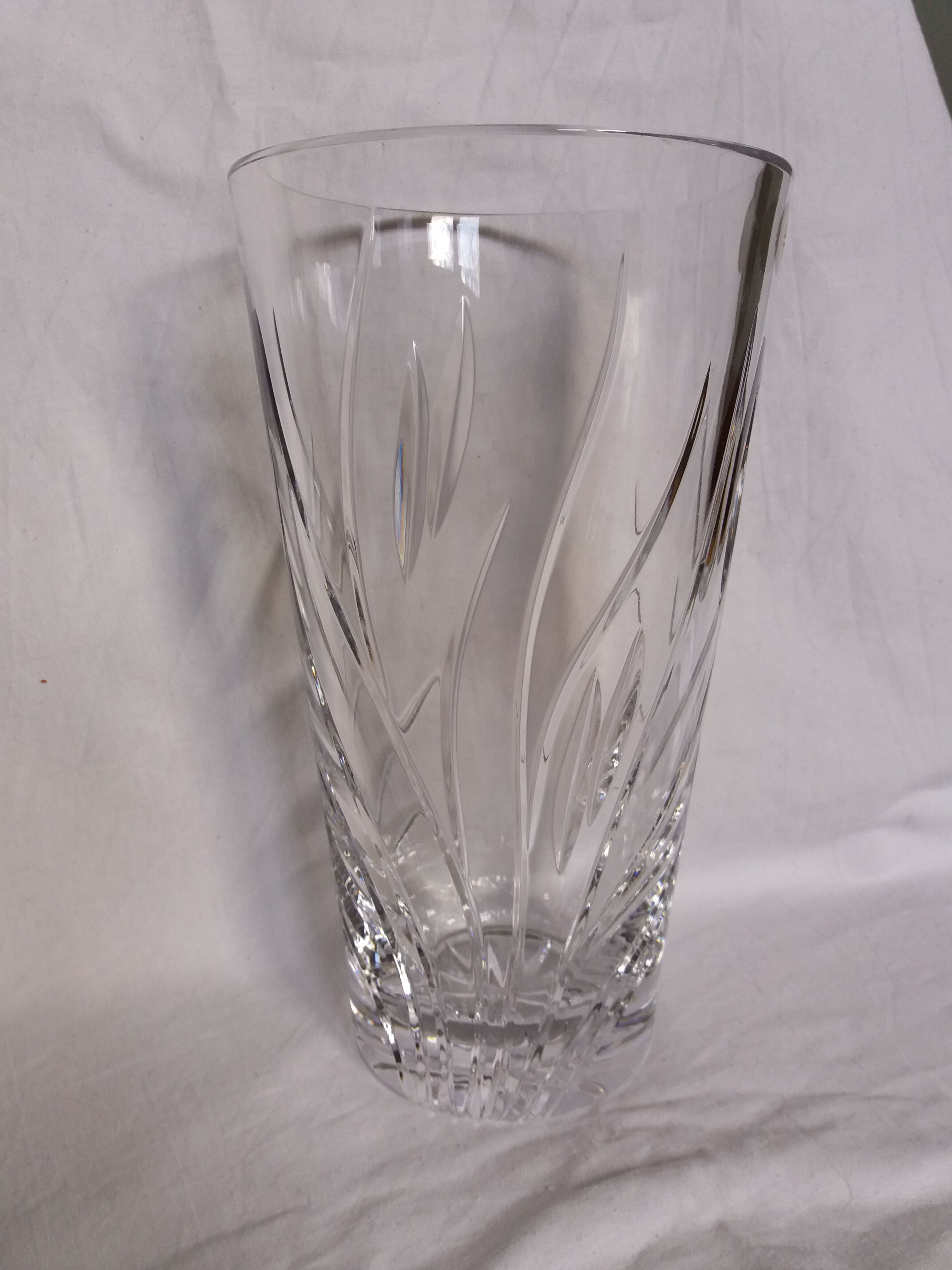Bohemian crystal vase stamped Crystal Bohemia