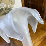 Frosted glass corolla flower vase