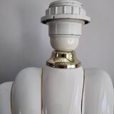 Ceramic and gold metal shell lamp base - vintage