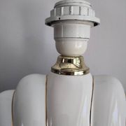 Ceramic and gold metal shell lamp base - vintage
