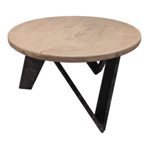 Table basse ronde pied acier