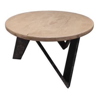 Table basse ronde pied acier