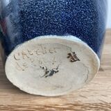 Thick blue ceramic vase