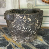 Large grey marble mortar Saint Anne, 19th century