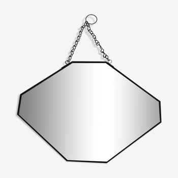 Miroir hexagonal métal noir