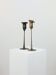 Pair of vintage brass candle holders with tulip decoration.