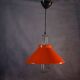 1970s orange lacquered metal designer pendant light