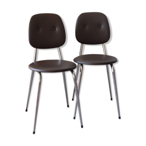 2 chaises années 70 - chocolat